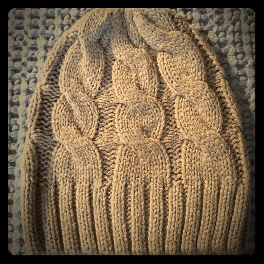 Soft knitted cream beanie